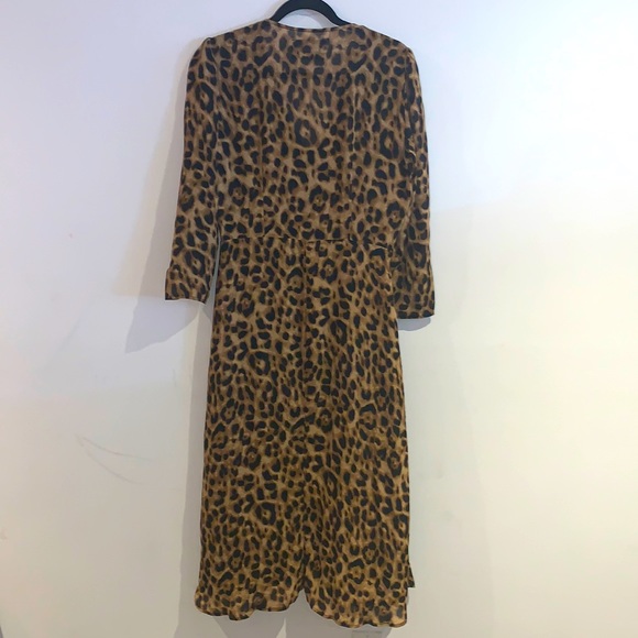 Reformation Alma A-line crepe Midi Dress In Leopard print size 10 - Picture 7 of 14